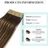 Picture of DOORES 20pcs 50g Tape in Hair Extensions Real Hair Balayage Chocolate Brown to Caramel Blonde Remy Human Hair Extensions Tape in Natural Hair Straight Skin Weft 22 Inch