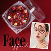 Picture of Teenitor Face Glitter Body Glitter, Red Body Glitter Gel, Hair Glitter Gel, 6 Shapes Festival Rave Glitter, Body Makeup Glitters Gel, Chunky Sparkling Glitter for Face, Body and Hair