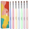 Picture of Lofuanna Nail Art Brushes Set Gel Nail Brush 7Pcs Poly Extension gel Brushes French Manicure Tools Nail Art Tips Builder Brushes Acrylic Painting Drawing Pen for Home and Professional Salon Use Sizes #2,4,6,8,10,12,14