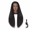Picture of Hairingrid 26"-28" Mannequin Head Hair Styling Training Head Manikin Cosmetology Doll Head Synthetic Fiber Hair and Free Clamp Holder (R71919BY0220) Yaki-Black-