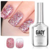 Picture of GAOY Glitter Gel Nail Polish, 16ml Pink Sparkly Gel Polish, Diamond Shiny Soak Off Glitter UV Gel for Nail Art, 1125 Pink Bloosms
