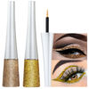 Picture of evpct 2Pcs Gold Champagne Gold Color Liquid Glitter Eyeliner Sets Eyeliner Glitter Liquid Liners for Women Liquid Sparkly Glitter Eyeliner delineador con glitter de colores para ojos colores 01+14