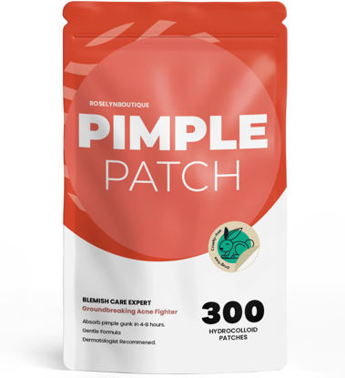 Picture of Pimple Patches for Face 300 Counts 4 Sizes by ROSELYNBOUTIQUE - Hydrocolloid Acne Patches with Tea Tree Oil, SalicylicAcid, CICA Skin-Friendly(Package May Vary)