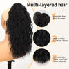 Picture of ORSUNCER Ponytail Extension 18" Curly Pony Tail Clip in Claw Ponytail Fluffy Natural Looking Synthetic Hairpiece for Women