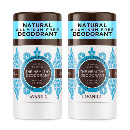 Picture of Lavanila Natural Aluminum Free Deodorant 2-Pack, Vanilla Coconut - The Healthy Deodorant for Men and Women, Solid Stick (2 Ounce Each), Vegan