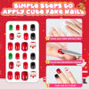Picture of 144 Pieces 6 Pack Kids Press on Nails Artificial Fake Nails for Kids Girls Pre Glue Full Cover Short Acrylic False Nail Tips Art Kits Gifts for Kids Girls Nail Art Decoration (Christmas Pattern)
