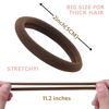 Picture of 60 Pcs 2 Inch Brown No Damage Hair Ties for Women Thick Hair, Large Soft Seamless Nylon Fabric Elastic Hair Ties Ponytail Hair Holders Hair Elastics Hair Band for Women