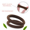 Picture of 60 Pcs 2 Inch Brown No Damage Hair Ties for Women Thick Hair, Large Soft Seamless Nylon Fabric Elastic Hair Ties Ponytail Hair Holders Hair Elastics Hair Band for Women
