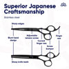 Picture of Equinox Professional Hair Scissors Set - Includes Barber Scissors & Thinning Shears for Hair Cutting & Grooming, Premium Japanese Stainless Steel Hair Cutting Scissors, Barber Accessories & Hair Tools