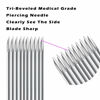 Picture of ATOMUS Body Piercing Needles, 14G 16G Stainless Steel Sterile Disposable Ear Nose Navel Nipple Lip Piercing Needles (100pcs 16G)