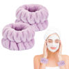 Picture of 2 Pcs Wrist Towels for Washing Face-Dorbetar, Microfiber Wrist Bands for Washing Face, Spa Wristbands for Washing Face, Fluffy Towel Bands, Arm Bands for Washing Face for Woman Children（Purple）