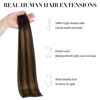Picture of DOORES 50g 24 Inch Tape in Human Hair Extensions Balayage Natural Black to Chestnut Brown Remy Hair Extensions Tape in Skin Weft Natural Hair Extensions