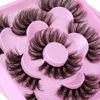 Picture of Focipeysa Dramatic Eyelashes Fluffy Faux Mink Lashes 22mm Long False Eyelashes D Curl Eyelashes that Look Like Extension 5 Pairs Pack