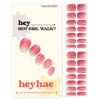 Picture of Heyhae Semi Cured Gel Nail Strips | Sun Cured Gel Nail Wraps No LED Lamp Needed Easy Apply & Remove | Includes 28 strips, 1 Prep Pad, 1 Nail File & 1 Wooden Stick - Hey, Hot Girl Walk?