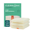 Picture of Cleanlogic Organic Cotton Exfoliating Body Scrubber, Reusable Exfoliator Tool for Smooth Skin, Daily Skincare Routine, Natural, 3 Ct Value Pack