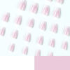 Picture of Curvlife 24 Pcs Press on Nails Acrylic Fake Nails with Design Full Cover False Nails for Women Reusable Nail Kit with Nail Glue Adhesive Tabs Nail File (ivory gradient white, 24pcs)