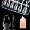 Picture of Gelike ec Short Almond False Nail Tip Kit, Soft Gel Full Cover Press on Nail Tips, Clear Gelly Tips Pre-Buff PMMA,12 Sizes- 120PCS