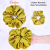 Picture of CEELGON Big Real Silk Scrunchies for Women 6.3Inches Large Scrunchie Satin Oversized Silk Thick Elastic Hair Ties Jumbo Hair Scrunchies 6 Pack (Black,White,Pink, Champagne,Navy,Yellow)