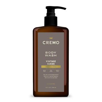 Picture of Cremo Rich-Lathering Vintage Suede Body Wash for Men, A Vintage Suede with Notes of White Moss and Rich Amber, 32 Fl Oz