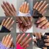 Picture of 9 Packs (216 Pcs) Press on Nails, Jsiallye Swirl Press on Nails Almond, French Tip Press on Nails Short Square, Glue on Nails for Girl Nail Art, 12 Size of Fake Nails - 9 Styles Nail Kits