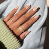 Picture of 6 Packs (144 Pcs) Press on Nails Medium, Jsiallye Press on Nails Ballet with Daisy, Flower Press on Nails Almond, Glue on Nail in 12 Sizes - 24 Fake Nails Kit, Stick on Nails for Women
