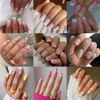 Picture of 9 Packs (216 Pcs) Press on Nails, Jsiallye Pink Gradient Press on Nails Square, Short French Tip Press on Nails Almond, Glue on Nails for Girl Nail Art, 12 Size of Fake Nails - 9 Styles Nail Kits