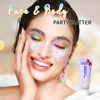 Picture of DAGEDA Rainbow Body Glitter Gel, Face Glitter for Pride Day Makeup Sequins Shimmer Eyeshadow, Chunky Glitter for Face Hair, Holographic Cosmetic Laser Powder Festival Glitter Makeup1.7oz (Candy Color)