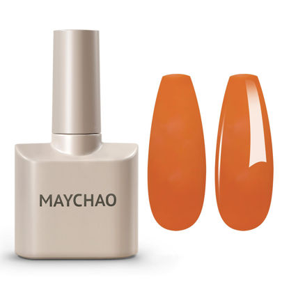 Picture of MAYCHAO 15ML Orange Gel Nail Polish 1Pc Marmalade Gel Polish Soak Off UV LED Nail Polish Nail Art Starter Manicure Salon DIY at Home, 0.5 OZ