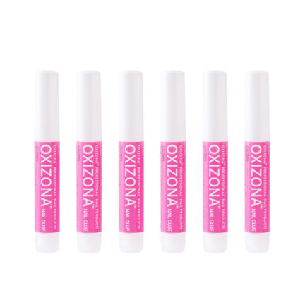 Picture of Oxizona Nail Glue Super Strong Nail Glue for Acrylic Nails Press on Nails Professional Nail Glue for Nail Tips Fake Nails False Nails Long Lasting Glue for Stick On Nails Broken Nails 0.07oz 6Pcs