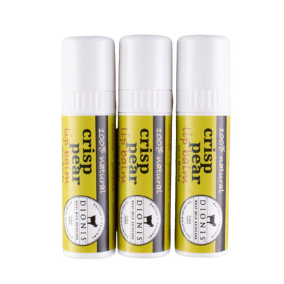 Picture of Dionis Goat Milk Skincare Crisp Pear Holiday Lip Balm Gift Set - Beeswax, Shea Butter & Coconut Oil Lip Care Products Made in The USA - Cruelty Free Lip Moisturizer for Chapped Lips, 0.28oz 3 Pack