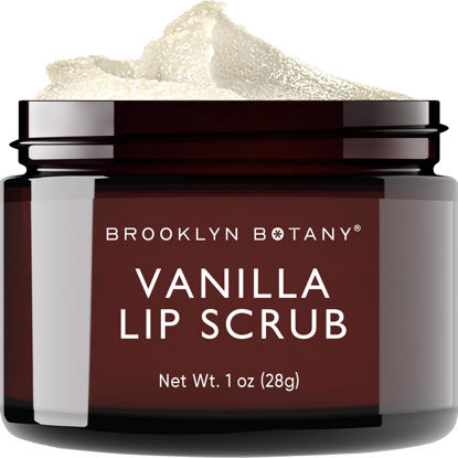 Picture of Brooklyn Botany Lip Scrub Exfoliator 1 oz - Lip Moisturizer for Dry Lips and Chapped Lips - Gentle Lip Exfoliator for Smooth and Brighter Lips - Vanilla Flavor