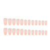 Picture of DANMANR Square Press on Nails Short Fake Nails French Acrylic Full Cover False Nails for Women and Girls 24PCS (Gradient peach bling)