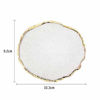 Picture of JASSINS Resin Nail Art Palette,Nail Art Painting Mixed Color Palette Gold Edge Nail Gel Color Makeup Display Board (White)