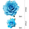 Picture of Topbuti Rose Hair Clip Flower Hairpin Rose Brooch Floral Clips, 4 Pcs Fabric Rose Flowers Hair Clips Mexican Hair Flowers Pin up Headpieces for Woman Girl Wedding Party Mother's Day (Light Blue)