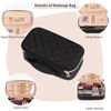 Picture of OCHEAL Small Makeup Bag,Portable Cute Travel Makeup Bag Pouch for Women Girls Makeup Brush Organizer Cosmetics Bags with Compartment-Black