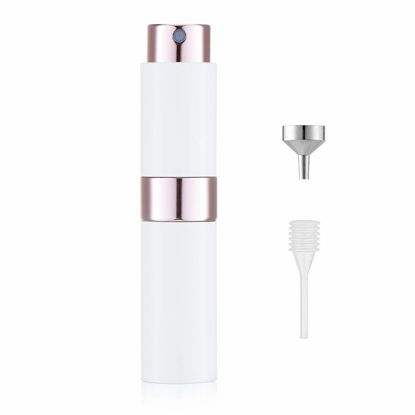 Picture of LISAPACK 8ML Atomizer Perfume Spray Bottle for Travel, Empty Refillable Cologne Dispenser, Portable Sprayer (White)