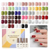Picture of GAOY 42 Pcs Gel Nail Polish Kit, Jelly Pink Glitter White Burgundy Red Black Colors All Seasons Gel Nail Polish Set with Glossy & Matte Top Coat and Base Coat for Salon and DIY Manicure at Home