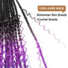 Picture of Goddess Box Braids Crochet Hair With Curly Ends 22 Inch Bohomian Box Braids Crochet Braids 8 Packs 3X Crochet Braids for Black Women(22 Inch (Pack of 8), M1B purple Blue)…