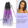 Picture of Goddess Box Braids Crochet Hair With Curly Ends 22 Inch Bohomian Box Braids Crochet Braids 8 Packs 3X Crochet Braids for Black Women(22 Inch (Pack of 8), M1B purple Blue)…
