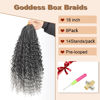 Picture of Goddess Box Braids Crochet Hair With Curly Ends 18 Inch Bohomian Box Braids Crochet Braids 8 Packs 3X Crochet Braids Synthetic Braiding Hair Extension for Black Women (18 Inch (Pack of 8), T-Grey)……