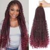 Picture of Goddess Box Braids Crochet Hair With Curly Ends 18 Inch Bohomian Box Braids Crochet Braids 8 Packs 3X Crochet Braids Synthetic Braiding Hair Extension for Black Women (18 Inch (Pack of 8), T1B BUG)