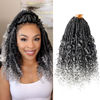 Picture of Goddess Box Braids Crochet Hair With Curly Ends 12 Inch Bohomian Box Braids Crochet Braids 8 Packs 3X Crochet Braids Synthetic Braiding Hair Extension for Black Women (12 Inch (Pack of 8), T-Grey)……
