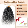Picture of Goddess Box Braids Crochet Hair With Curly Ends 12 Inch Bohomian Box Braids Crochet Braids 8 Packs 3X Crochet Braids Synthetic Braiding Hair Extension for Black Women (12 Inch (Pack of 8), T-Grey)……