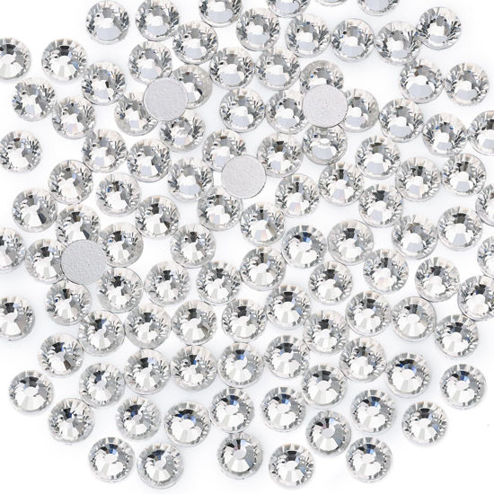 Picture of 400PCS SS30/6mm Crystal Rhinestones (Clear), Bedazzling Flatback Glass Rhinestones for Crafting DIY Nail Art Makeup Decoration, Gems Diomand Charms for Tumbler Shoes Clothing Mug