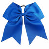 Picture of Cheer Bows, Caenagrion 18 PCS 8" Large Blue Cheer Hair Bows Ponytail Holder Elastic Band Handmade for Cheerleaders Teen Girls College Sports (Blue)