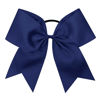 Picture of Cheer Bows, Caenagrion 18 PCS 8" Navy Blue Large Cheer Hair Bows Ponytail Holder Elastic Band Handmade for Cheerleaders Teen Girls College Sports (Navy Blue)