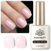 Picture of Born Pretty Jelly Gel Nail Polish, Light Pink Sheer Crystal Transparent Gel Nail Polish For All Seasons, Hema-Free Nail Art Design Translucent Gel Nail Soak Off Gel Polish Nail Art DIY 15ML