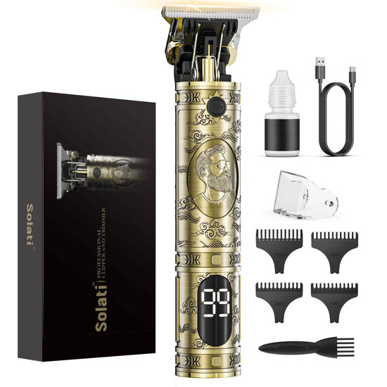 Picture of Cordless Hair Clippers for Men Professional Beard Trimmers with LCD Display Electric Rechargeable Shaver Zero Gapped T/Blade Cutting Kit Gift for Women Men Children