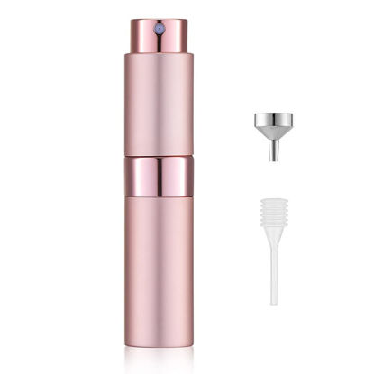 Picture of LISAPACK 8ML Atomizer Perfume Spray Bottle for Travel, Empty Refillable Cologne Dispenser, Portable Sprayer (Pink)