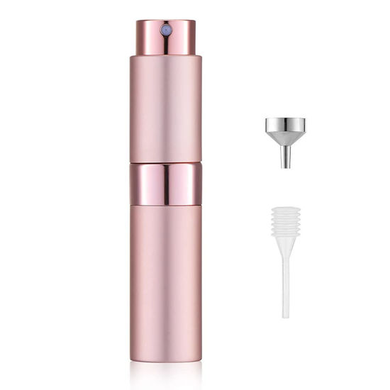 Picture of LISAPACK 8ML Atomizer Perfume Spray Bottle for Travel, Empty Refillable Cologne Dispenser, Portable Sprayer (Pink)